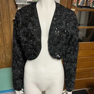EUC- Black Nipon Boutique Bolero Evening Jacket sz 10